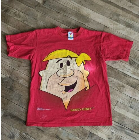 Vintage Barney Rubble Flintstones TShirt Sz YL 1994 USA Artex Single Stitch - Picture 1 of 7